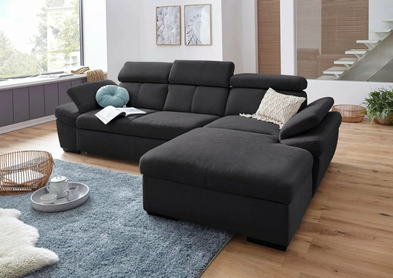 exxpo - sofa fashion Ecksofa "Salerno, L-Form", inkl. Kopf- und Armteilvers günstig online kaufen