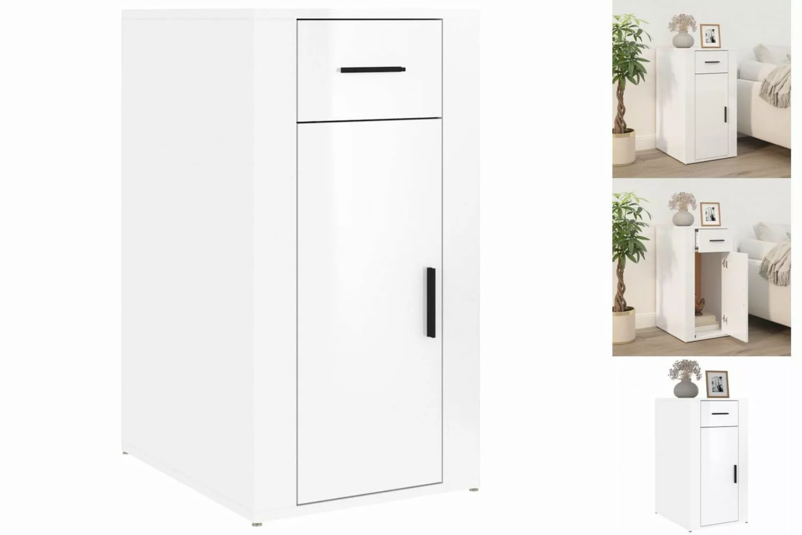 vidaXL Aktenschrank Büroschrank Hochglanz-Weiß 40x49x75 cm Spanplatte Beist günstig online kaufen