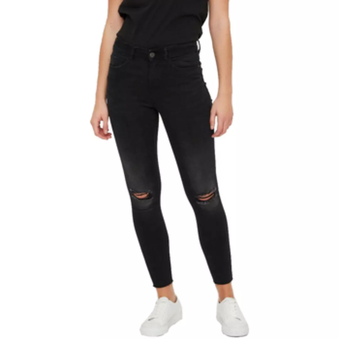 Noisy May Damen Jeans NMLUCY NW ANKL JNS AZ088BL - Slim Fit - Schwarz - Bla günstig online kaufen