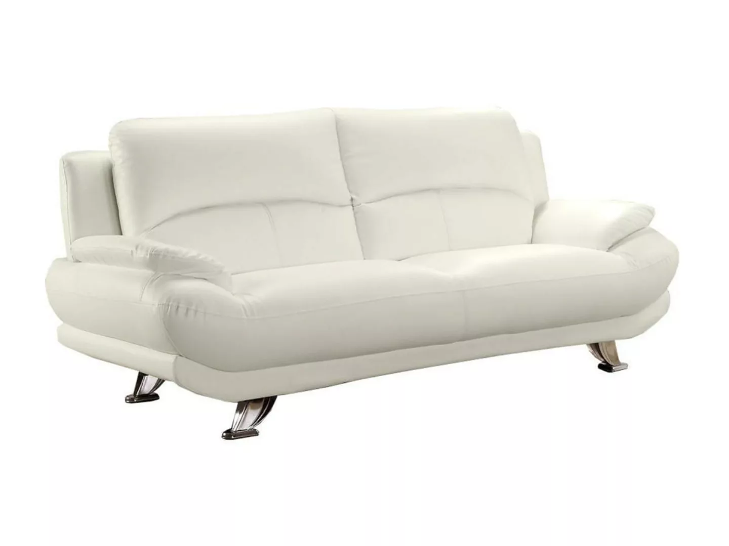 Sofa 3-Sitzer - Kunstleder - Elfenbeinfarben - MUSKO günstig online kaufen
