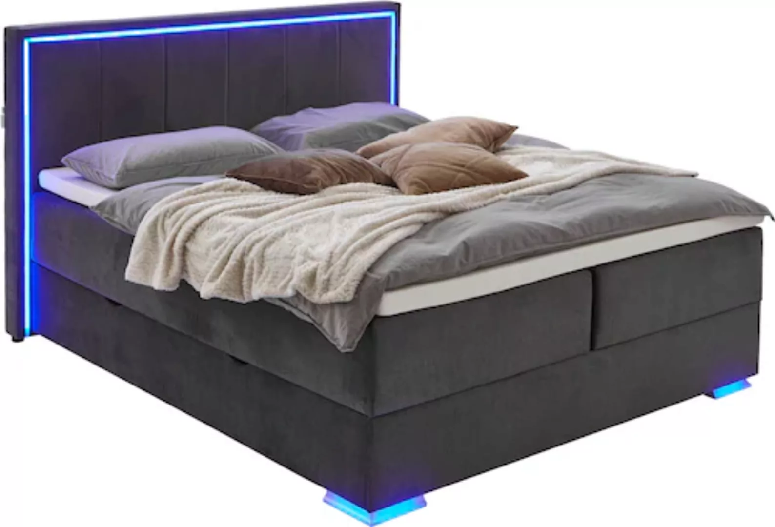 meise.möbel Boxspringbett "Colorado II", inkl. LED-Beleuchtung & Topper günstig online kaufen