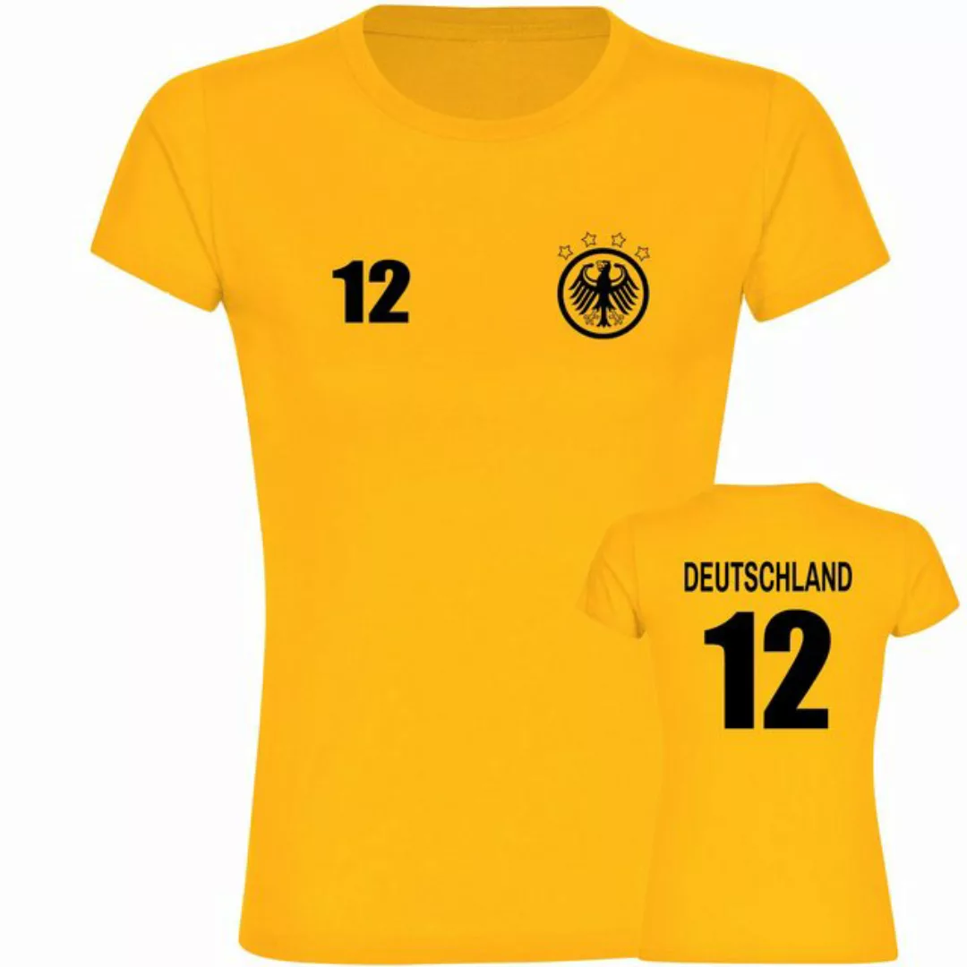 multifanshop T-Shirt Damen Deutschland - Adler Retro Trikot 12 - Frauen günstig online kaufen