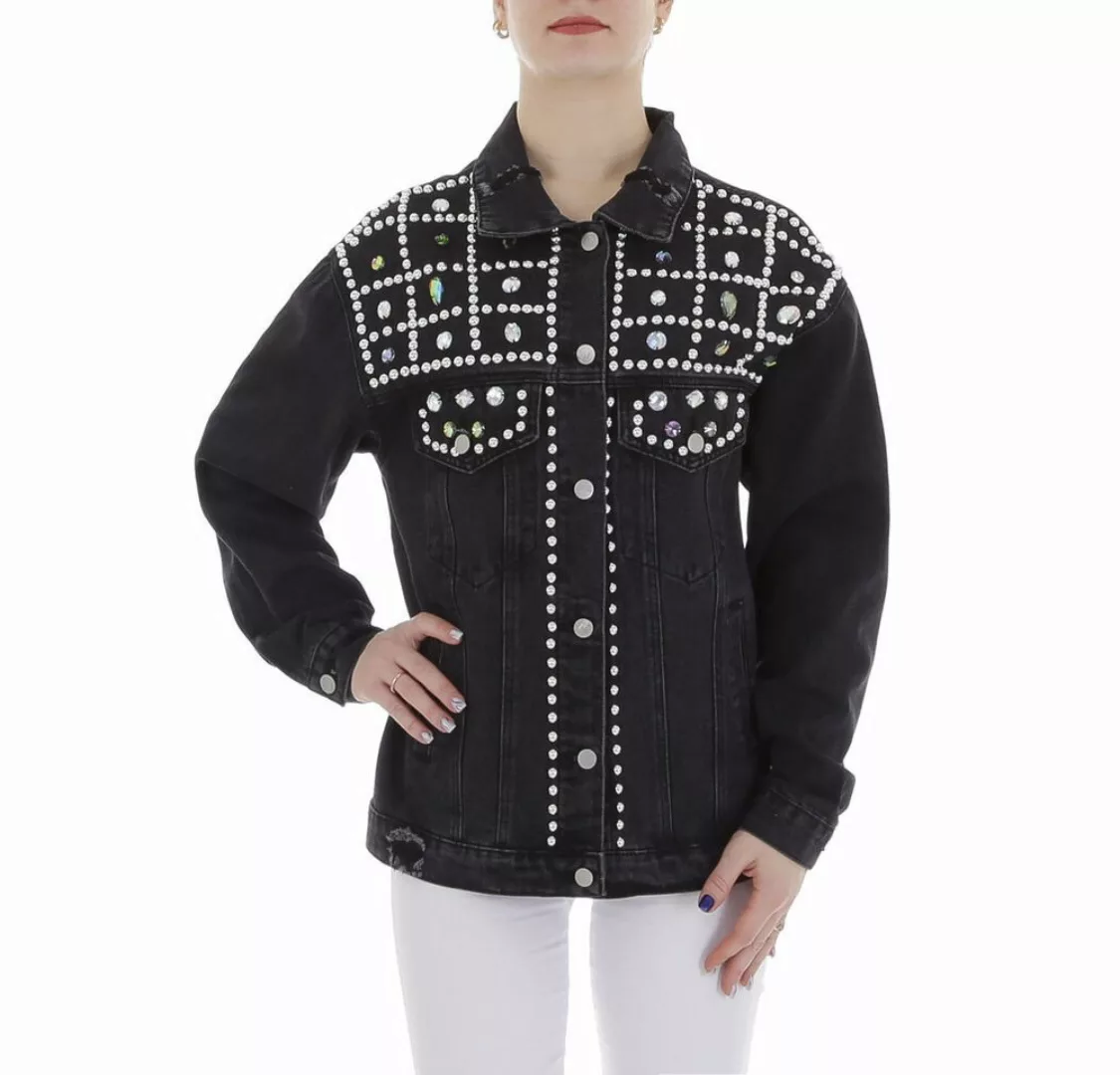 Ital-Design Jeansjacke Damen Rockabilly (86099100) Used-Look Jeansjacke in günstig online kaufen