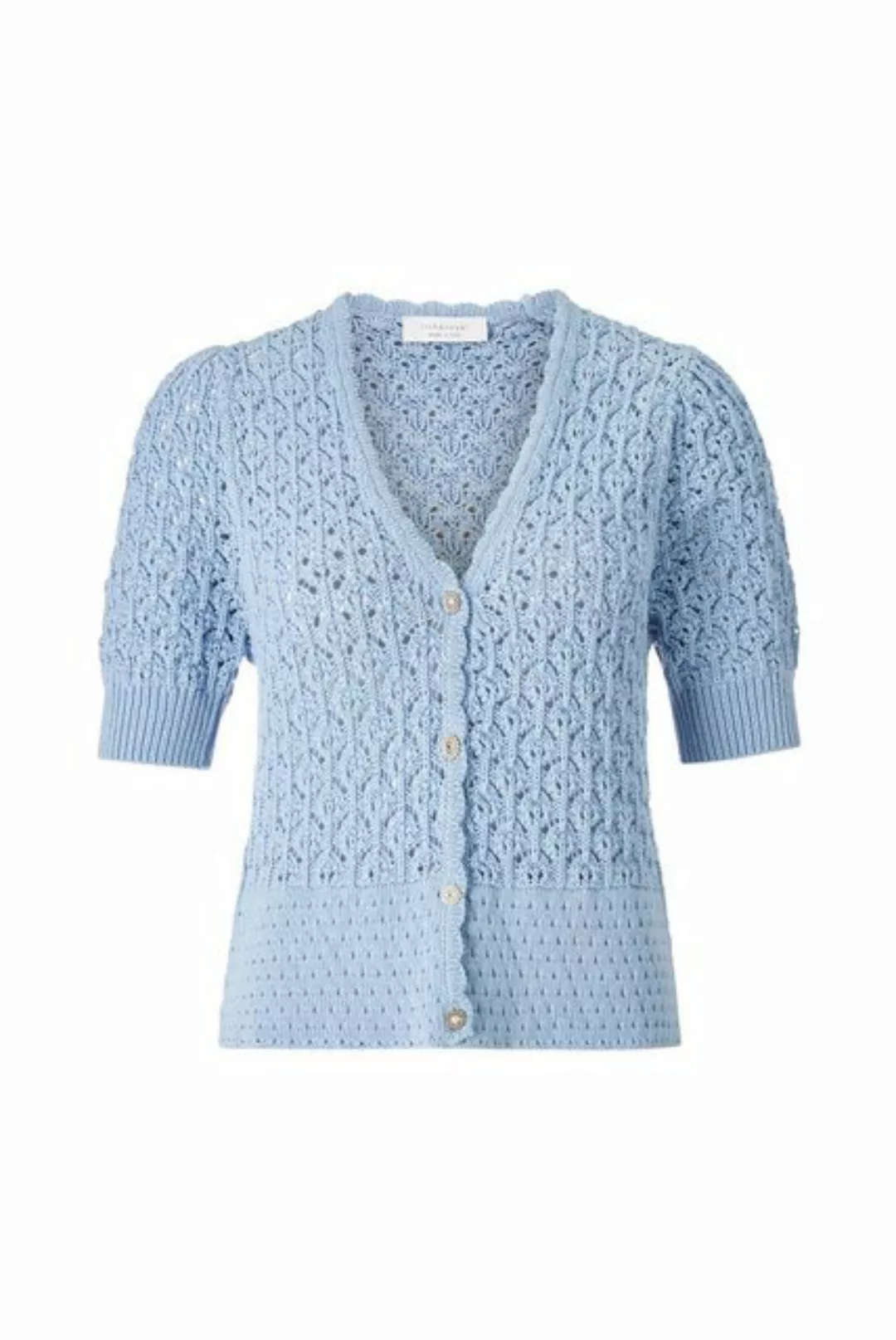 Rich & Royal Strickjacke ajour cardigan recycled, cotton blue günstig online kaufen