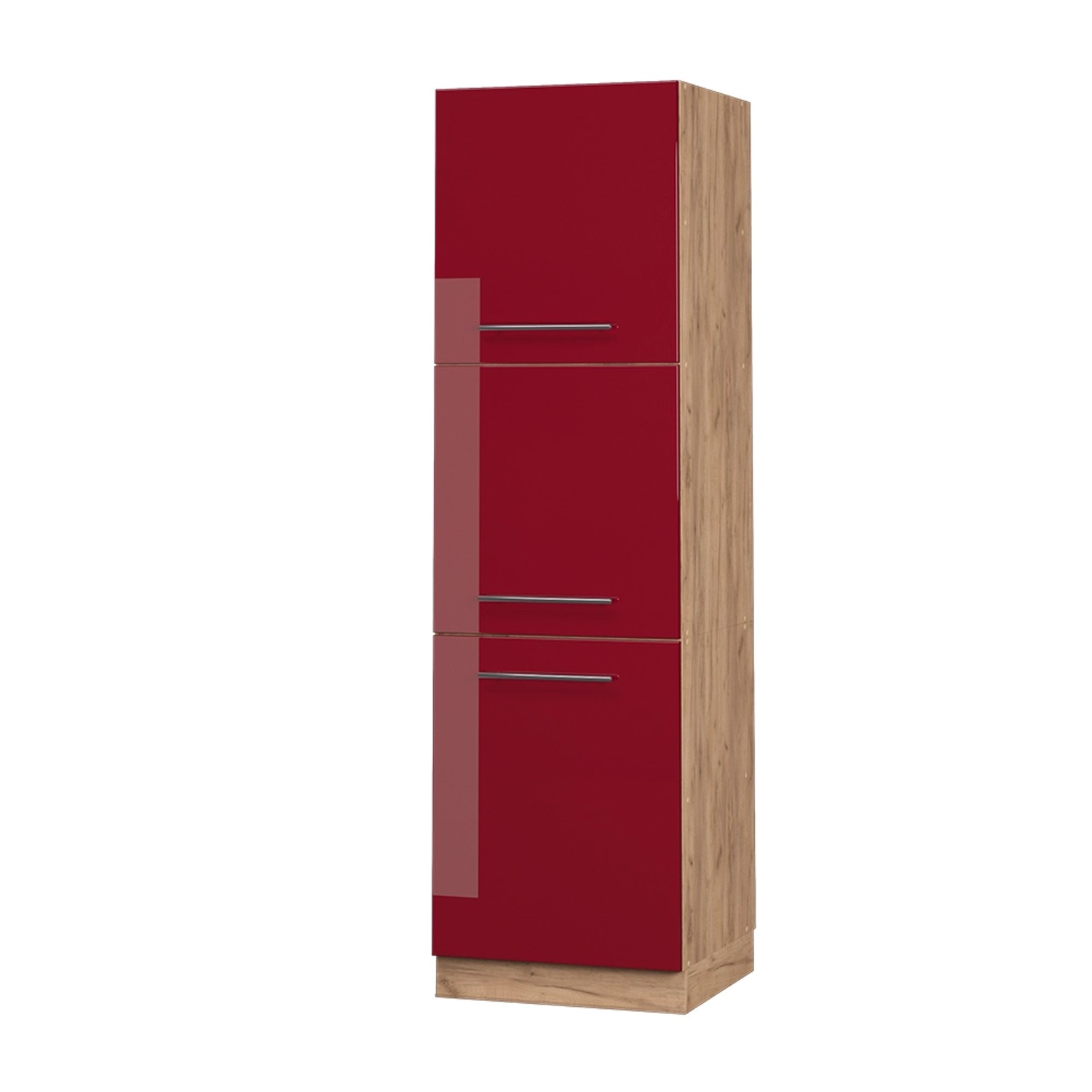 Vicco Herdumbauschrank Fame-Line Bordeaux Hochglanz/Goldkraft Eiche 60 cm günstig online kaufen
