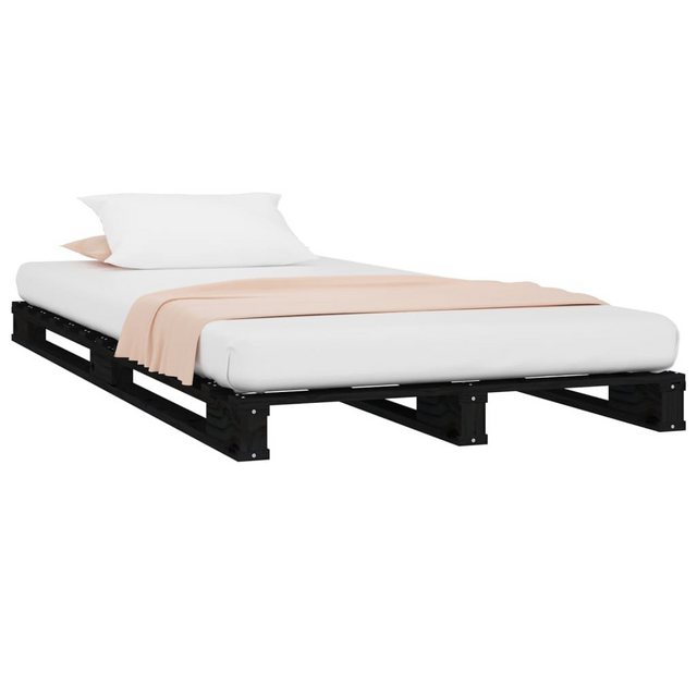 vidaXL Bett Palettenbett Schwarz 90x190 cm Massivholz Kiefer günstig online kaufen