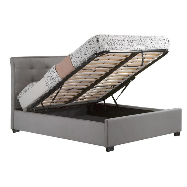 JVmoebel Bett Chesterfield Design Polster Englisches Bett Doppelbett Grau B günstig online kaufen