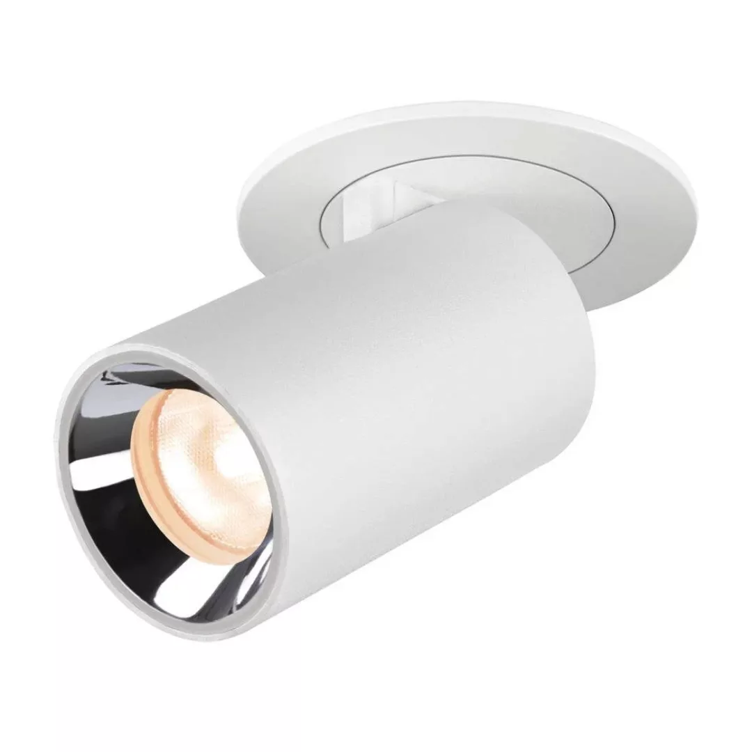 LED Deckeneinbauspot Numinos Projector Xs in Weiß und Chrom 7W 670lm 2700K günstig online kaufen