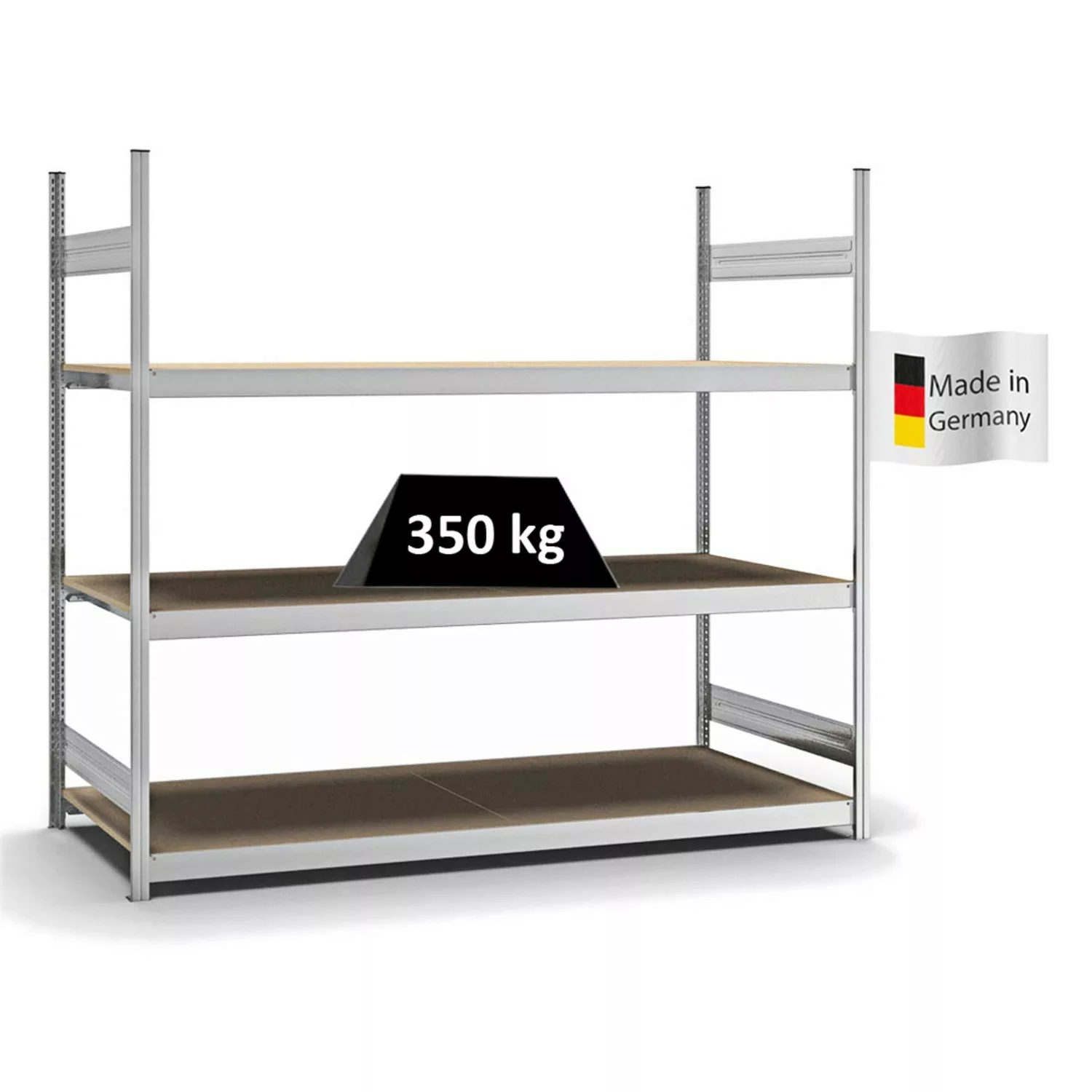 PROREGAL Weitspannregal Stecksystem T-Profil Grundregal HxBxT 200x225x80 cm günstig online kaufen