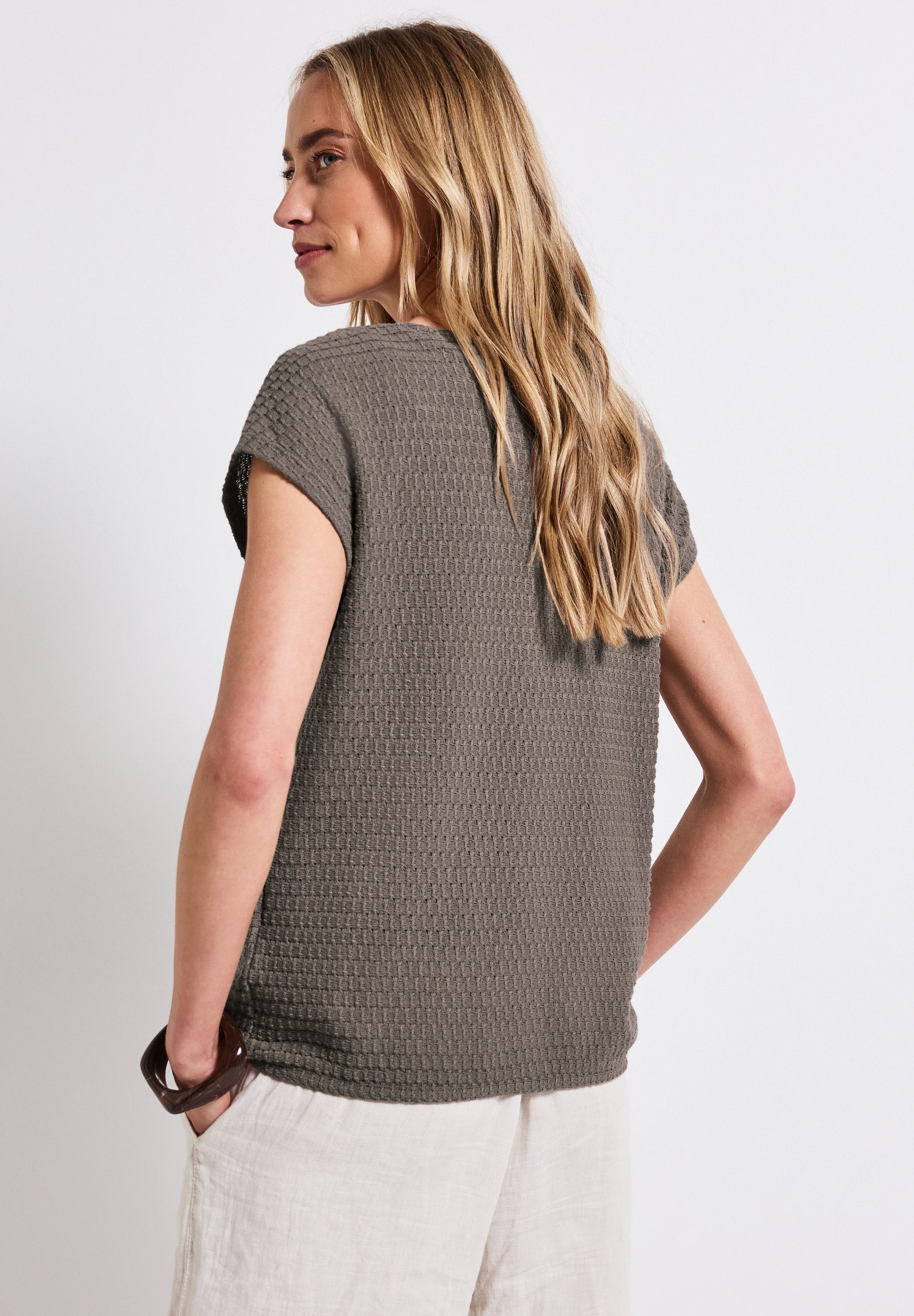 STREET ONE T-Shirt in Struktur-Optik günstig online kaufen