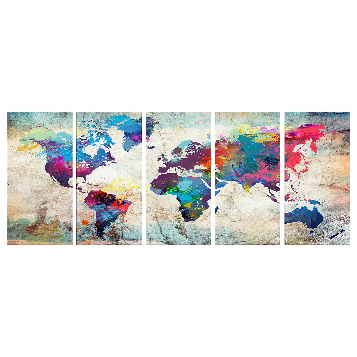home24 Wandbild World Map: Cracked Wall günstig online kaufen