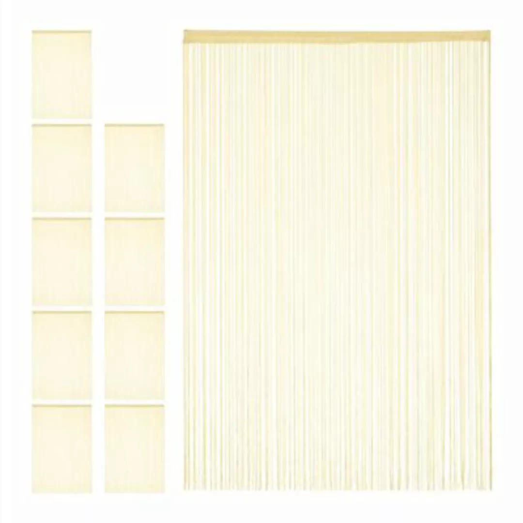relaxdays 10 x Fadenvorhang beige 145 x 245 cm günstig online kaufen