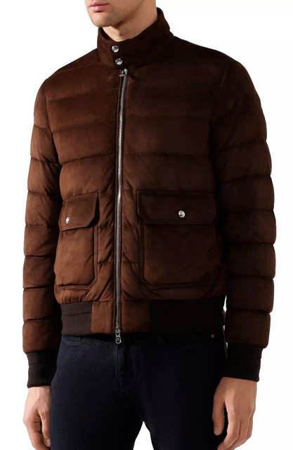 MONCLER Bomberjacke Gibran Leder-Suede Daunenjacke Funktionalität und Elega günstig online kaufen