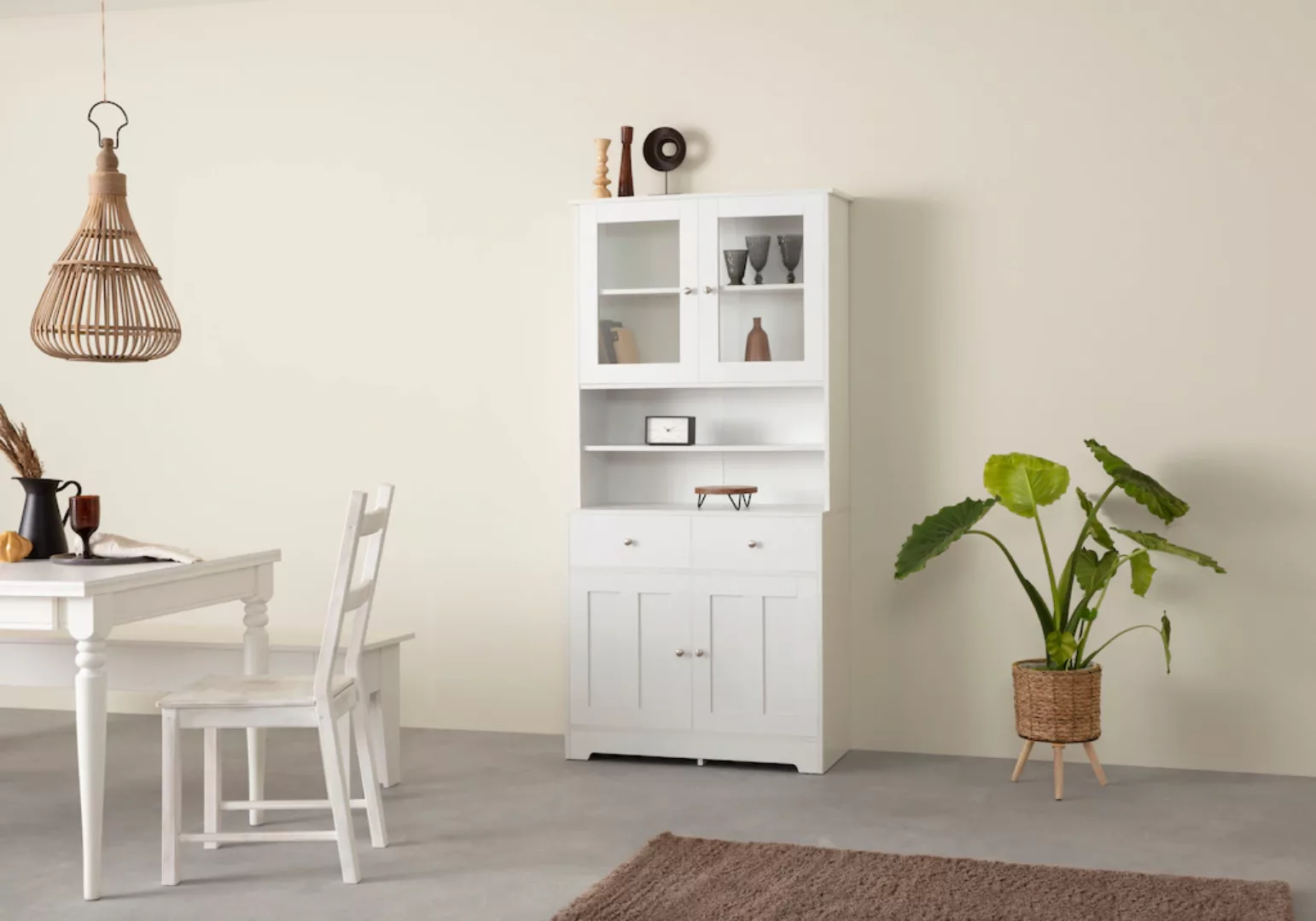 Home affaire Buffet "Kate", Breite 88 cm, mit Glastüren und Holztüren, Meta günstig online kaufen