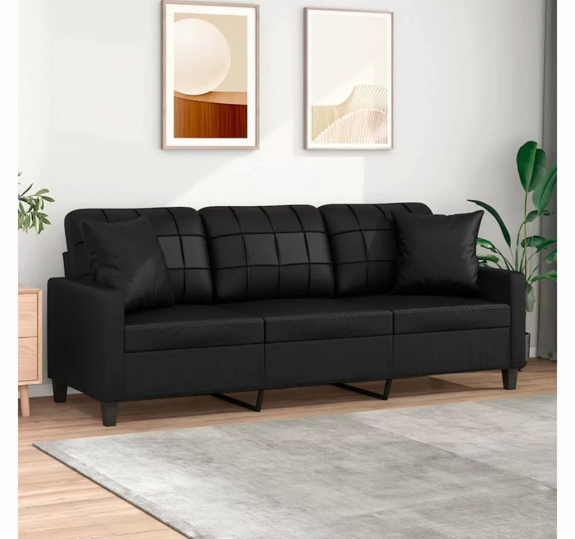 vidaXL Sofa Sofa Kunstleder mit Zierkissen, 180 cm günstig online kaufen