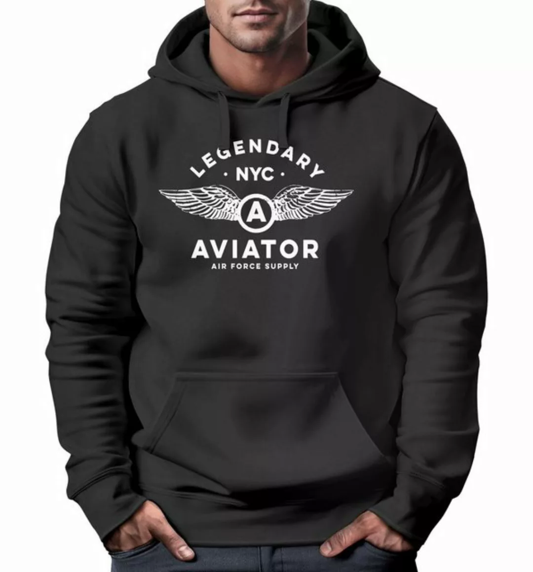 Neverless Hoodie Hoodie Herren Legendary NYC Aviator Air Force Luftwaffe Fl günstig online kaufen