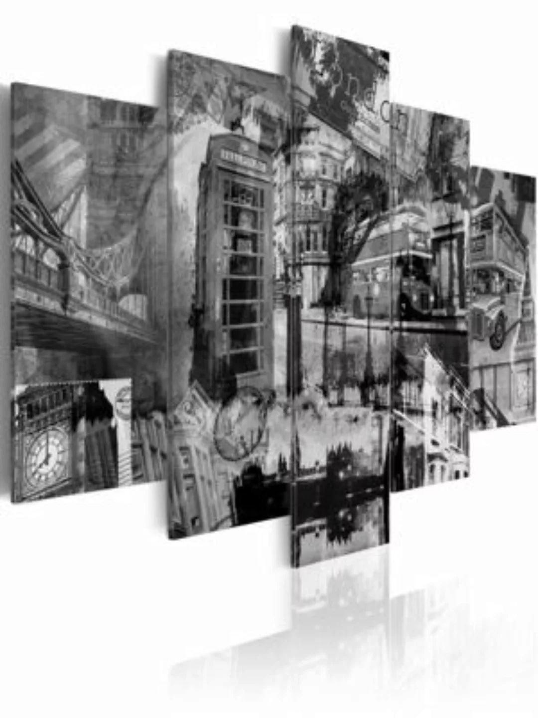 artgeist Wandbild Das Wesen von London - 5 Teile schwarz/weiß Gr. 200 x 100 günstig online kaufen