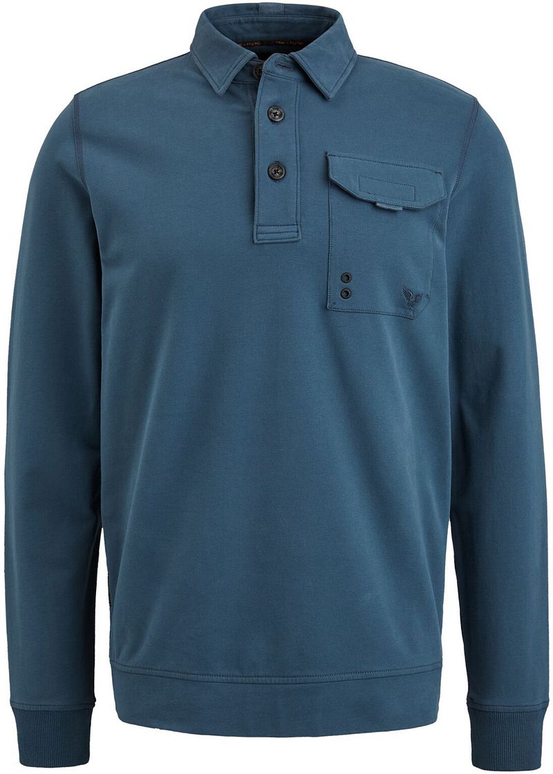 PME Legend Sweat Poloshirt Blau - Größe M günstig online kaufen