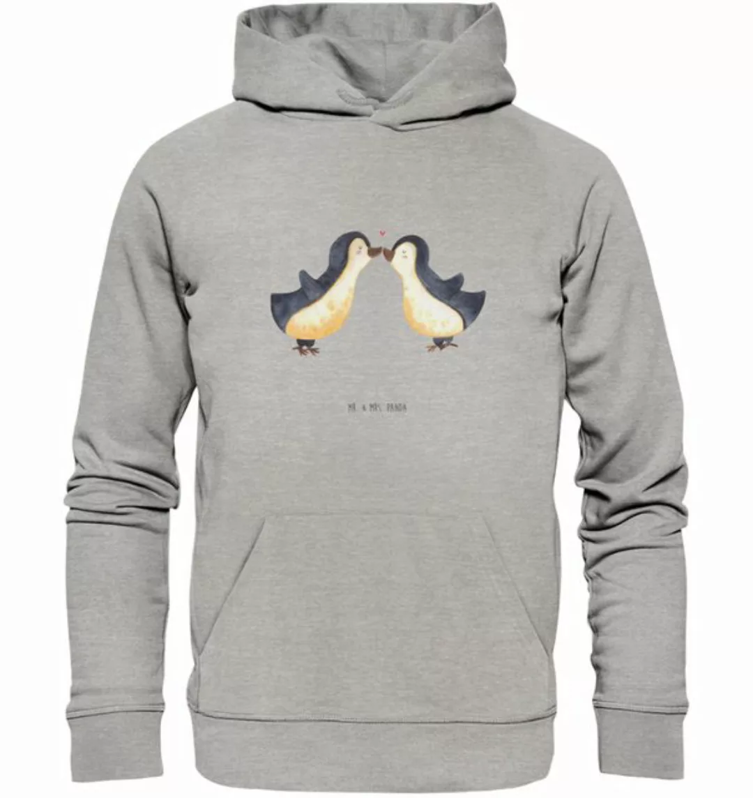 Mr. & Mrs. Panda Hoodie Pinguine Kuss Größe XS - Heather Grey - Geschenk, U günstig online kaufen