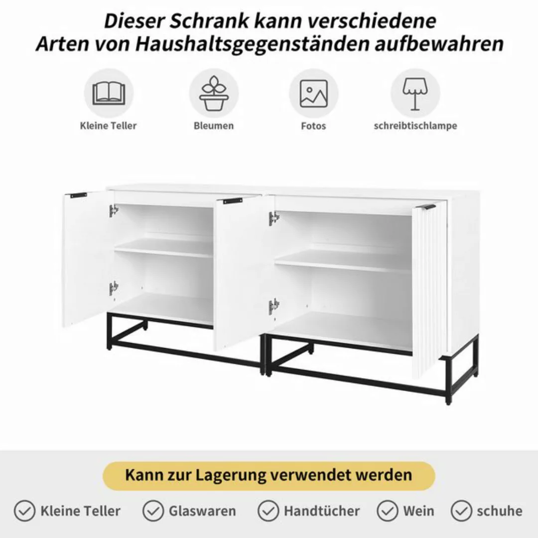 KoDise Schuhschrank 160×40×80 cm Schuhregal Schuhkommode mit2 Türen und Met günstig online kaufen