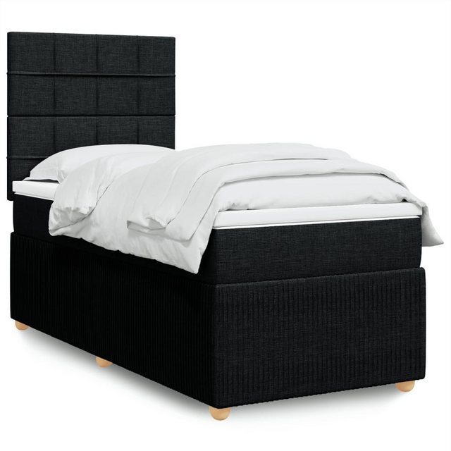 vidaXL Boxspringbett mit Matratze Schwarz 90x190 cm Stoff2107119 günstig online kaufen