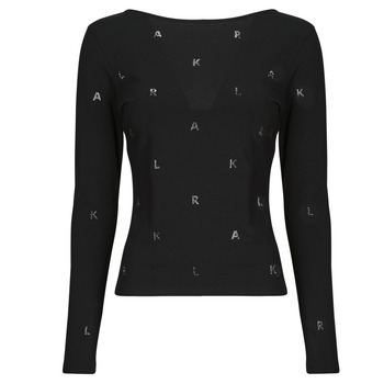 Karl Lagerfeld  Langarmshirt RHINESTONE KARL OPEN BACK LSLV günstig online kaufen