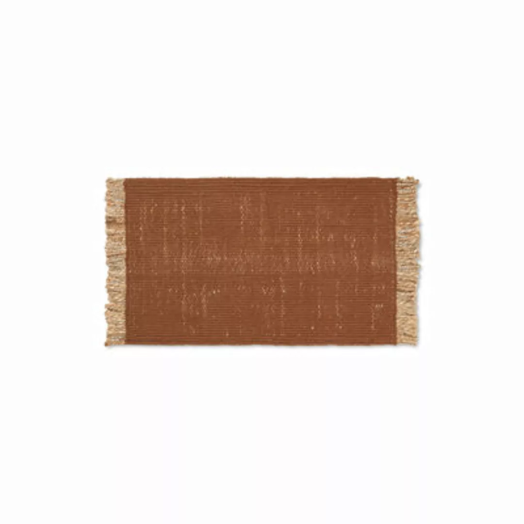 Teppich Block Mat textil braun / 50 x 80 cm - Jute & recycelte Plastikflasc günstig online kaufen