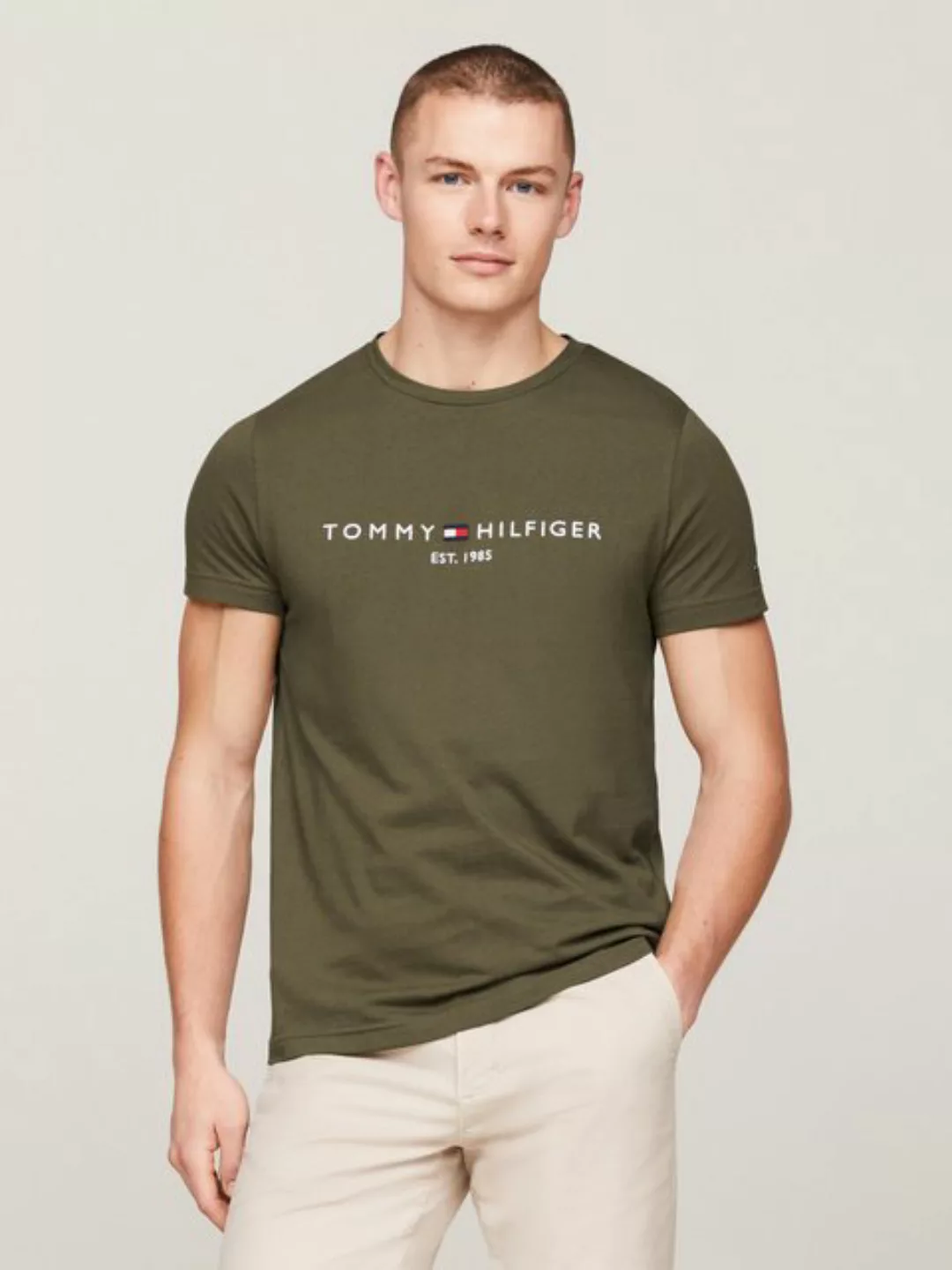 Tommy Hilfiger T-Shirt "TOMMY LOGO TEE", aus reiner, nachhaltiger Baumwolle günstig online kaufen