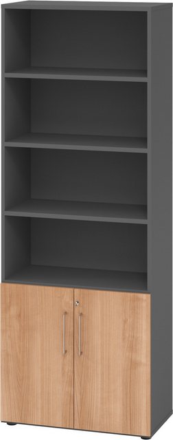 bümö Aktenschrank smart Kombischrank - 2 plus 4 Ordnerhöhen Dekor: Graphit/ günstig online kaufen