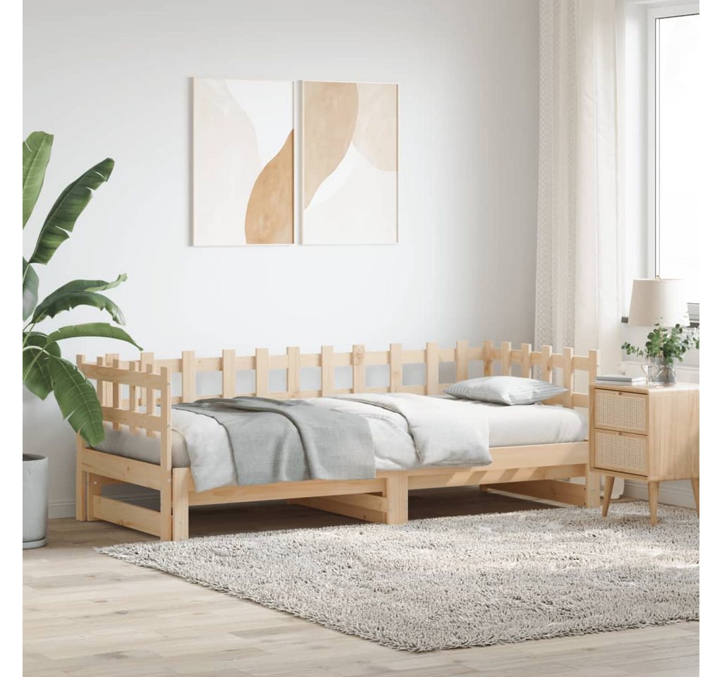 vidaXL Gästebett Gästebett Tagesbett Ausziehbar 2x90x200 cm Massivholz Kief günstig online kaufen