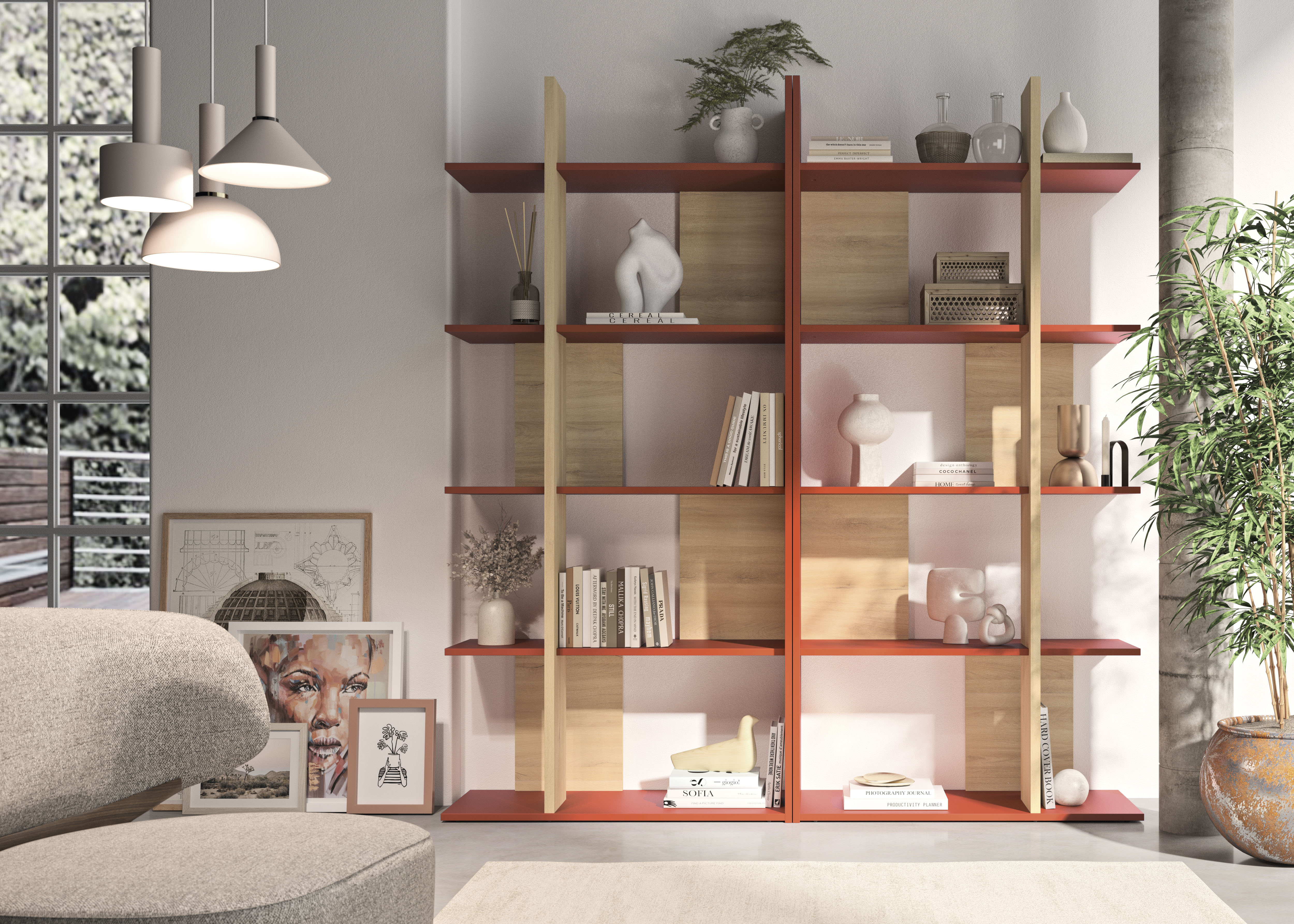 Gami Raumteilerregal "OCRA", Praktische Bibliothek oder Raumtrennung günstig online kaufen