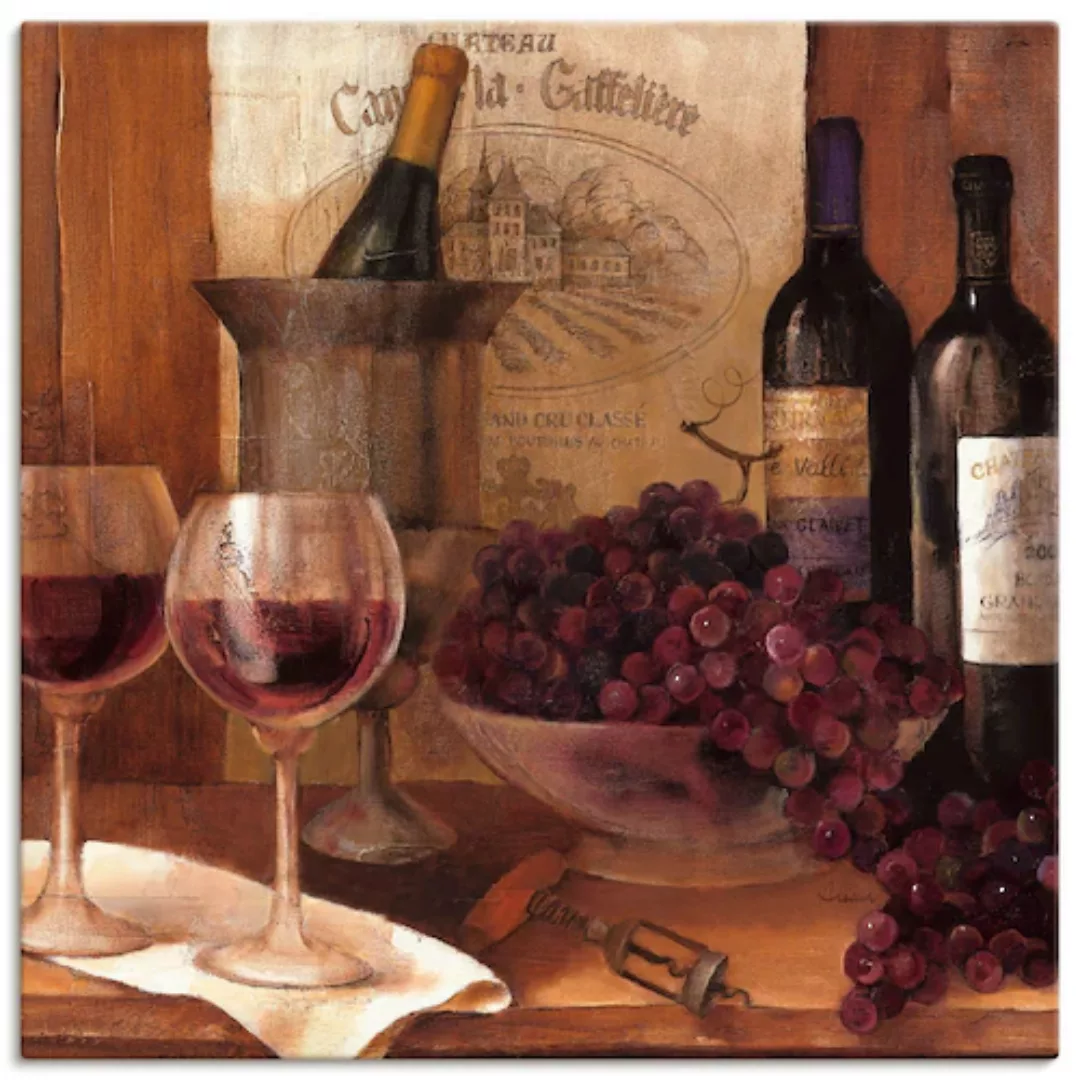 Artland Leinwandbild "Vintage Wein", Getränke, (1 St.), auf Keilrahmen gesp günstig online kaufen