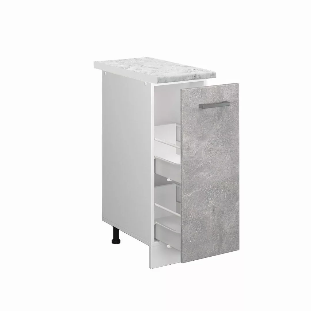 Vicco Apothekerschrank R-Line, Beton/Weiß, 30 cm, günstig online kaufen