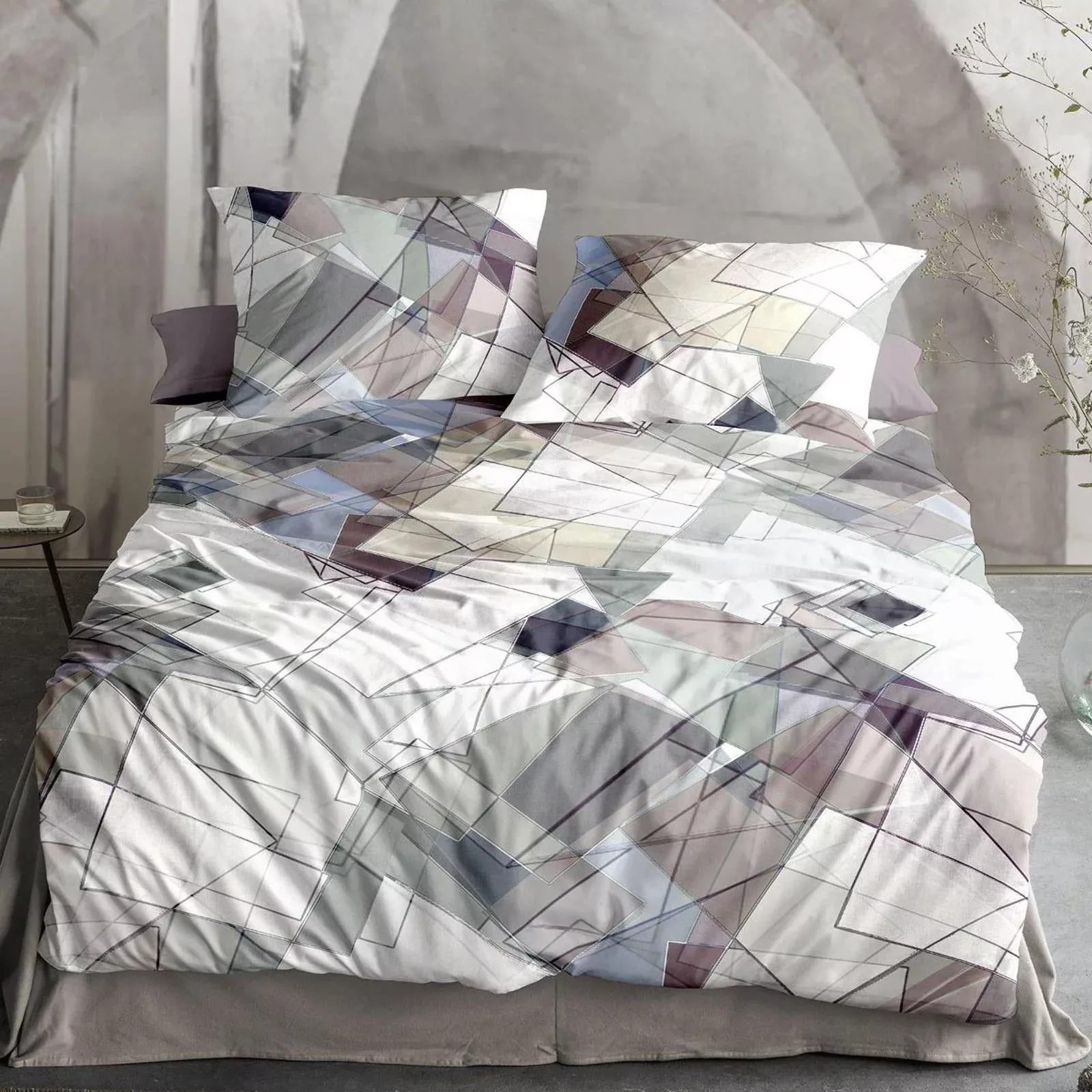 Irisette Mako Satin Bettwäsche Wave 8889-80 Geometrisch Bunt 135x200 günstig online kaufen