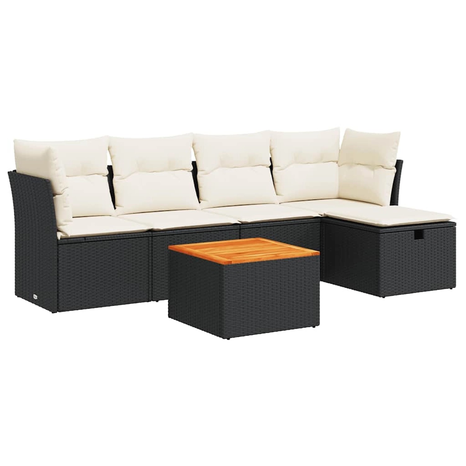 vidaXL 6-Tlg Garten-Sofagarnitur mit Kissen Schwarz Poly Rattan 3325752 günstig online kaufen
