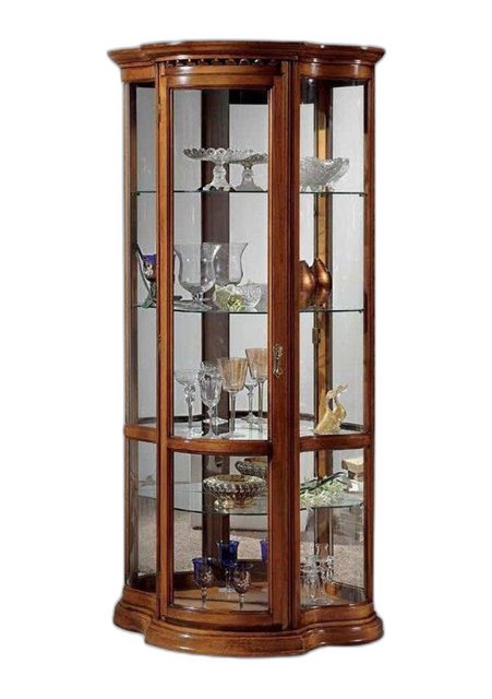 Xlmoebel Vitrine Vitrinen Glas Schrank Braun Vitrine Wohnzimmer Hergestellt günstig online kaufen