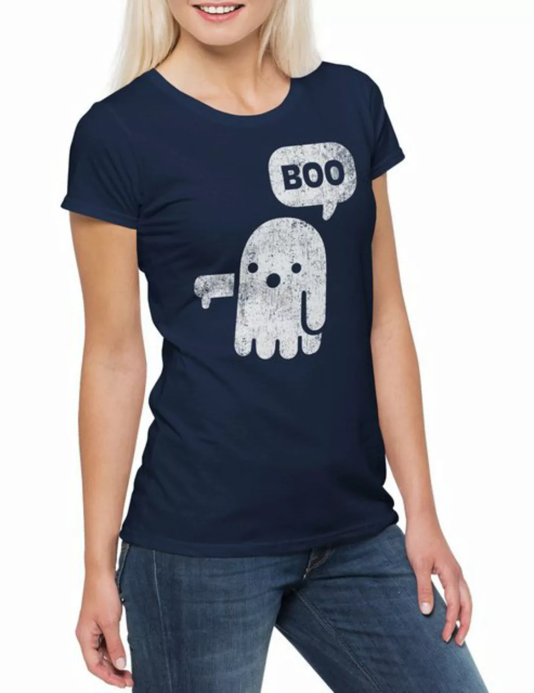 Urban Backwoods Print-Shirt Boo II Damen T-Shirt Spectre Fun Geist Ghost Ge günstig online kaufen