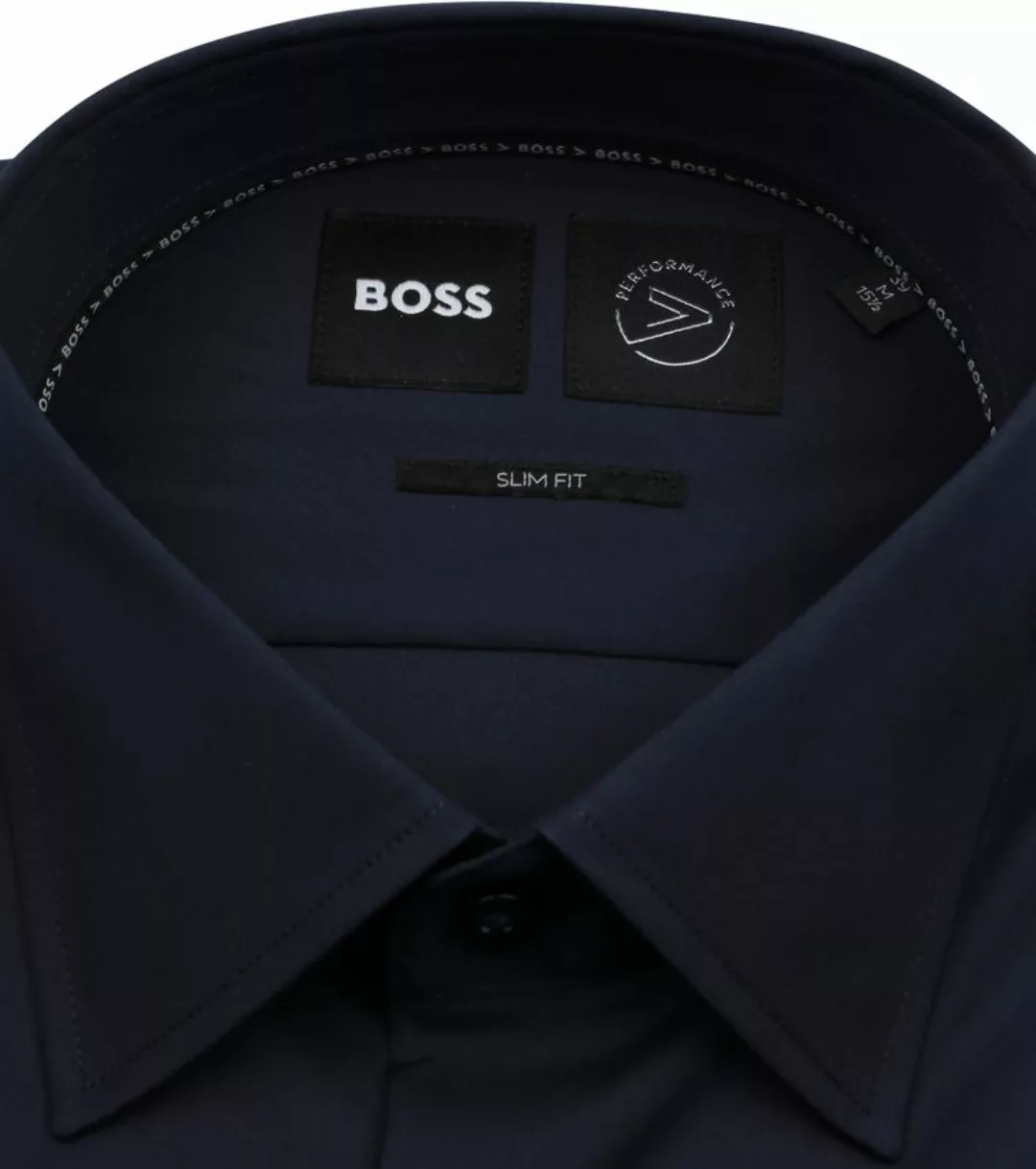 BOSS Hank Hemd Navy - Größe 46 günstig online kaufen