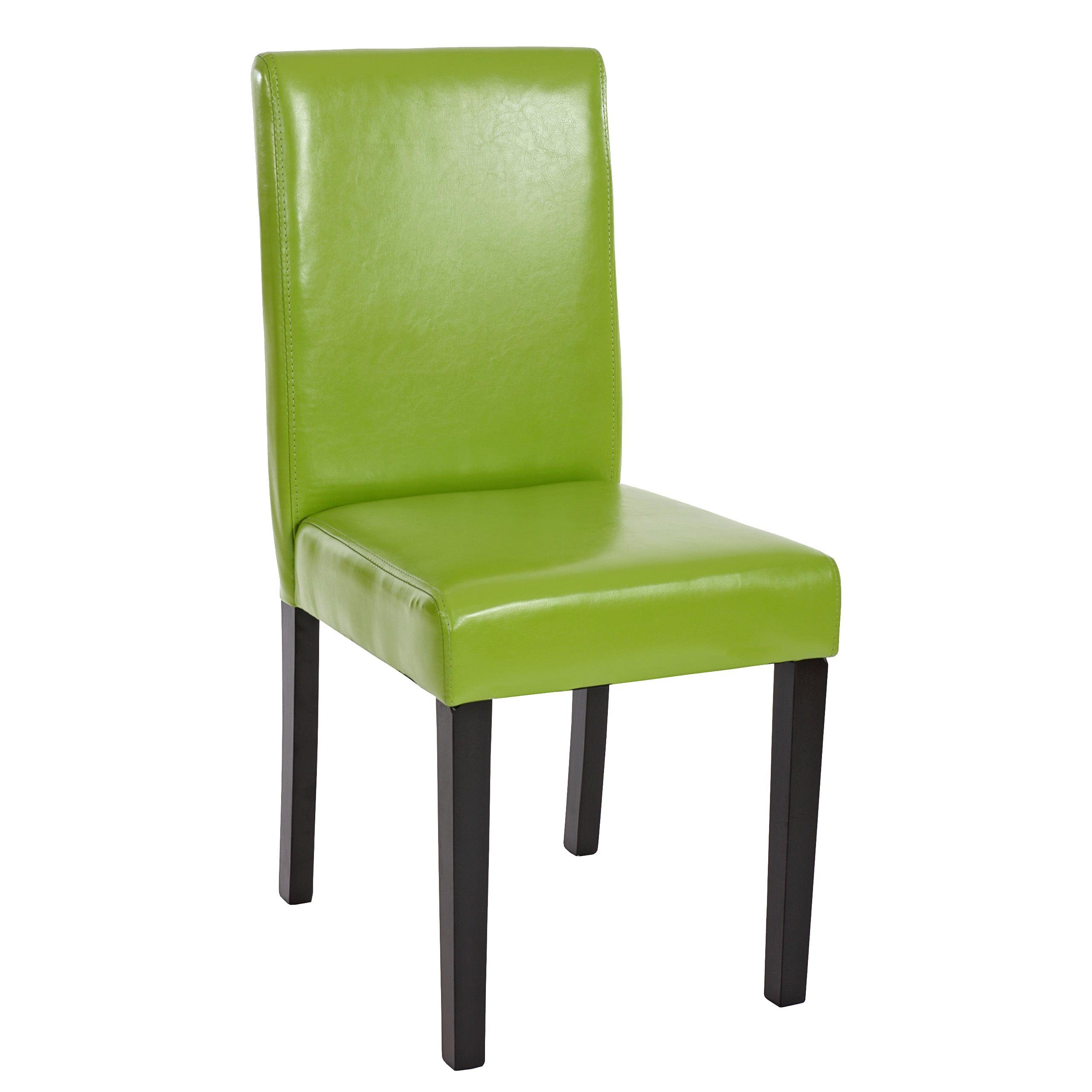 MCW Esszimmerstuhl Littau 4er-Set Kunstleder Grün Dunkle Beine günstig online kaufen