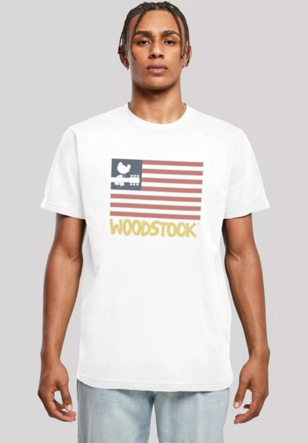 F4NT4STIC T-Shirt Woodstock USA Flag Herren,Premium Merch,Regular-Fit,Basic günstig online kaufen