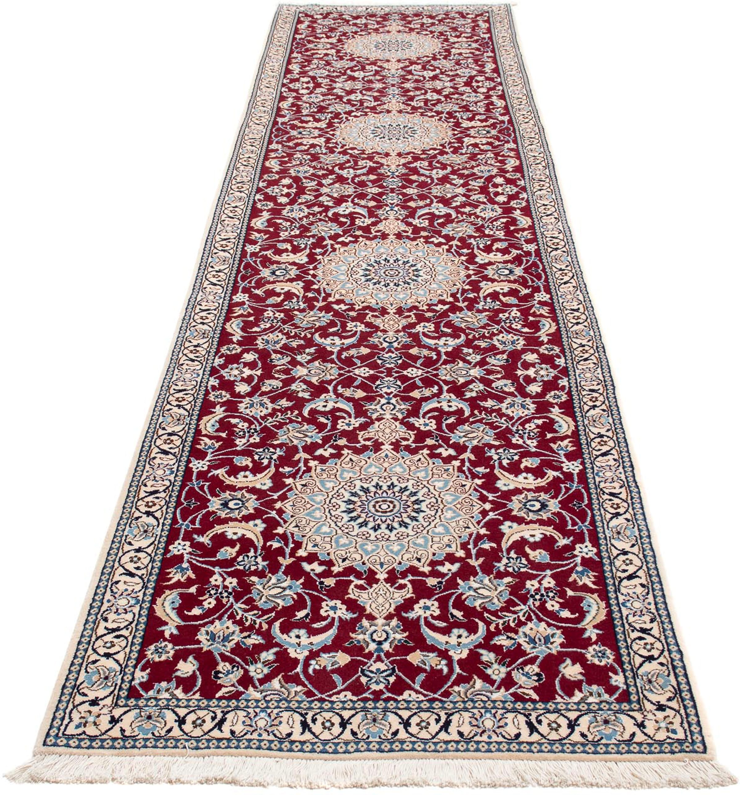 morgenland Orientteppich »Perser - Nain - Royal - 393 x 89 cm - dunkelrot«, günstig online kaufen