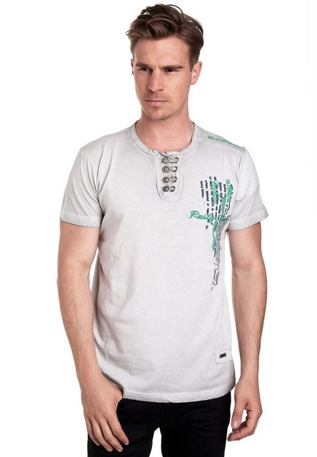 Rusty Neal T-Shirt mit schicker Knopfleiste günstig online kaufen