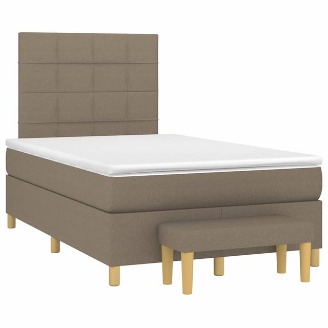 vidaXL Bett Boxspringbett mit Matratze Taupe 120x190 cm Stoff günstig online kaufen