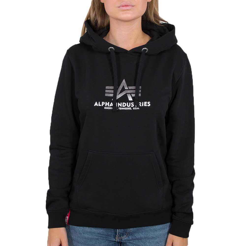 Alpha Industries New Basic Foil Print Kapuzenpullover S Black / Metalsilver günstig online kaufen