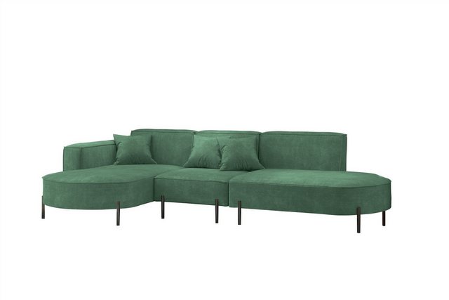 Fun Möbel Ecksofa Sofa VALENCIA mit Ottomane in Stoff Noel, Ottomane Links günstig online kaufen