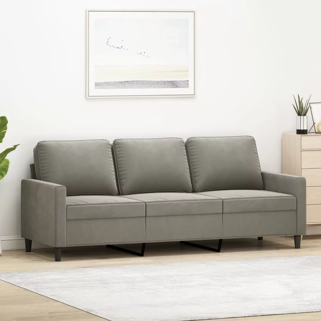 Vidaxl 3-sitzer-sofa Hellgrau 180 Cm Samt günstig online kaufen