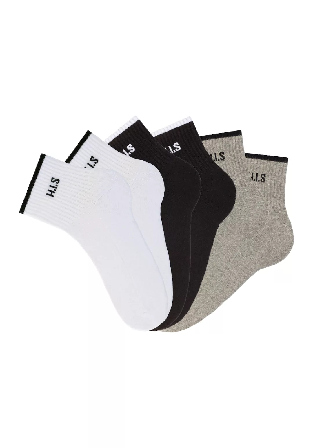 H.I.S Sportsocken, (Packung, 6 Paar), Kurzsocken mit Frottee & verstärkten günstig online kaufen