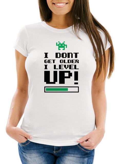 MoonWorks Print-Shirt Damen T-Shirt I dont get older I level up Gamer Spruc günstig online kaufen