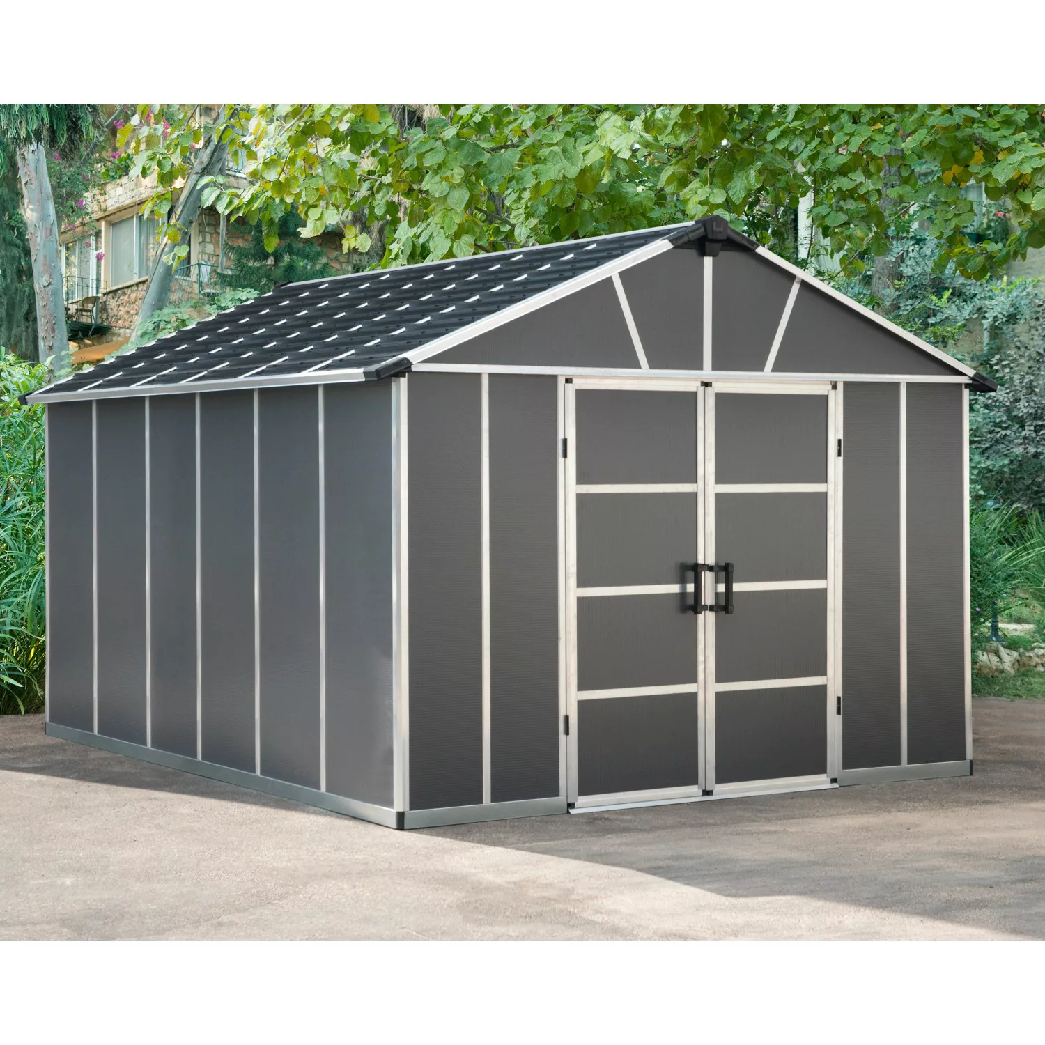 Palram - Canopia  Yukon 3.3 x 4 Gerätehaus inkl. Fußboden Anthrazit günstig online kaufen