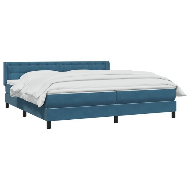 vidaXL Bett Boxspringbett mit Matratze Dunkelblau 200x210 cm Samt günstig online kaufen